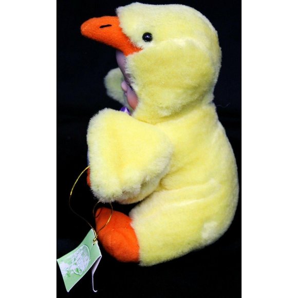 Dept 56 Hug-A-buddies Waddles Yellow Duck Plush Ceramic Face Easter Spring Egg - Picture 4 of 10